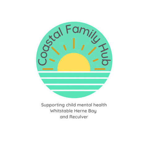 Sunrise over sea Coastal Family Hub logo